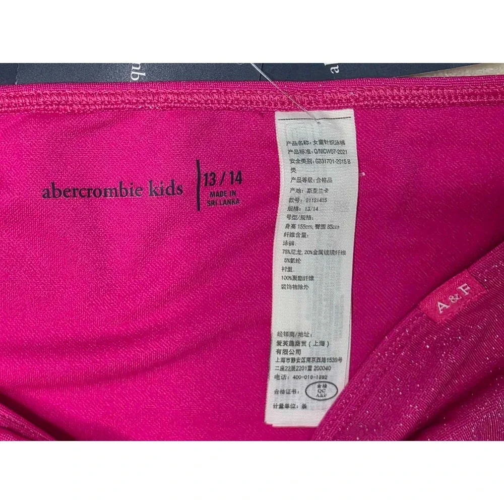 Abercrombie‎ & Fitch Kids Girls Pink Swim Bikini Bottoms Size 13 / 14 NWT